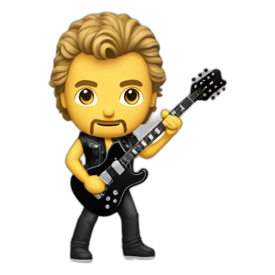 Johnny hallyday avec sa guitare  sticker
