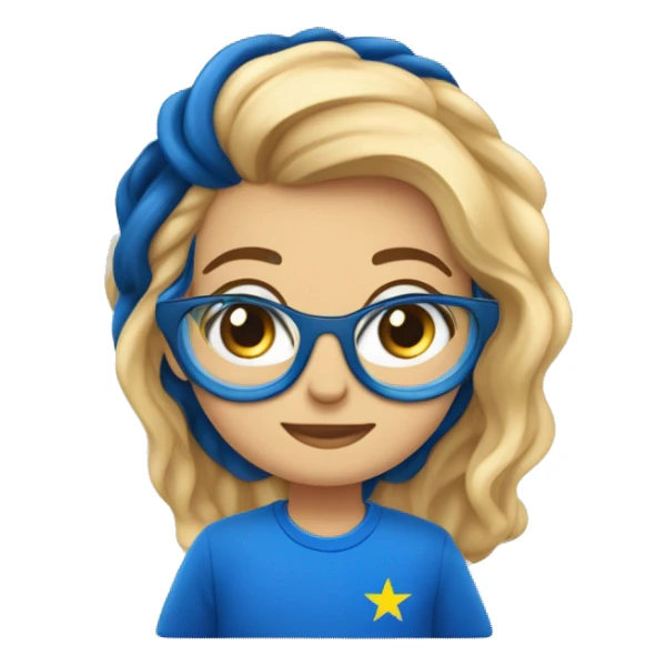 eu sou um menino com pele clara com cabelo loiro e olho azul sticker