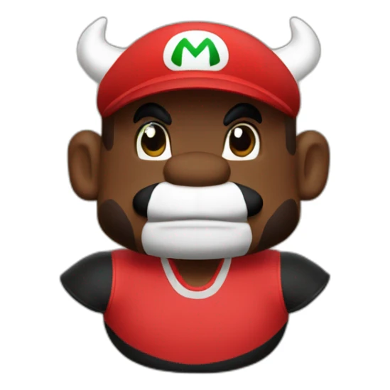 super mario wearing chikago bulls jersey sticker