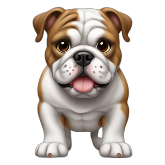Tricolored english bulldog sticker