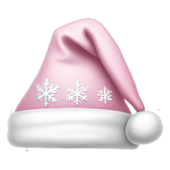 Light pink Santa hat with sparkly snowflakes  sticker