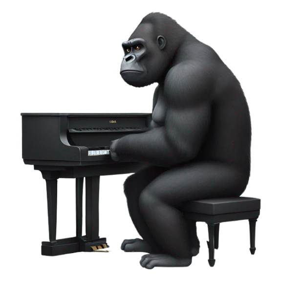 gorilla playing piano from Sing movie sticker