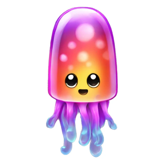 Kawaii lava lamp jellyfish  sticker