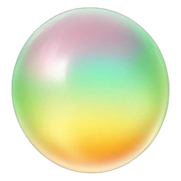 Pastel yellow orange green gradient crystal orb sticker