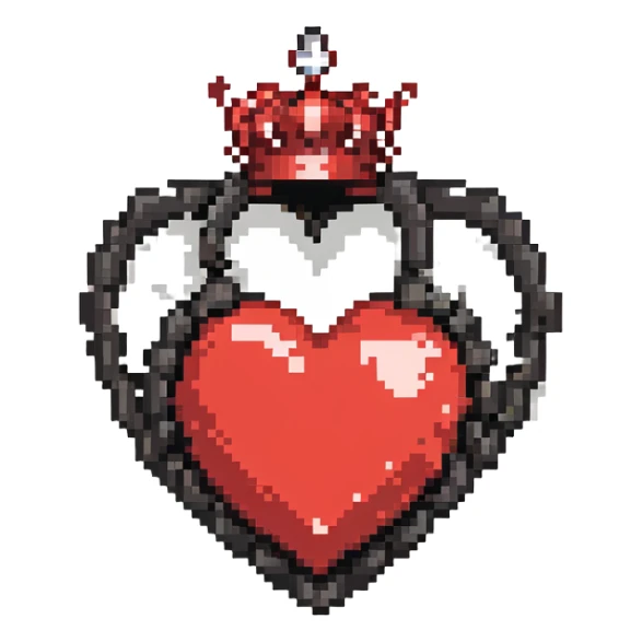 heart 75% red and 25% black with a queen's crown on top sticker