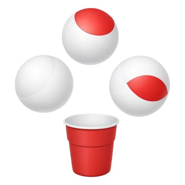 Ping pong ball in air red solo cups sticker