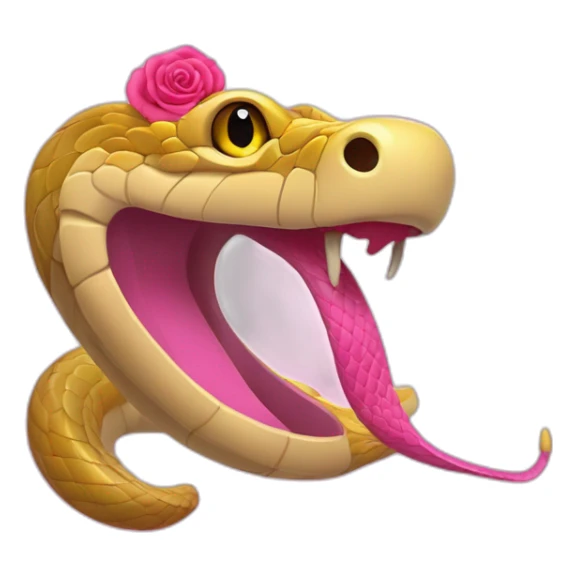 Serpiente y rosa con hombre de barba perita sticker