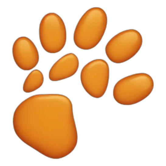 orange tabby cat paw sticker