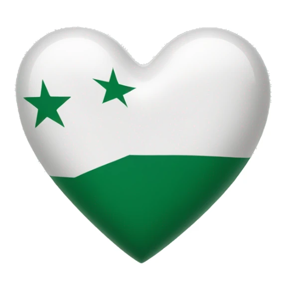 White and green heart with Pakistan flag  sticker