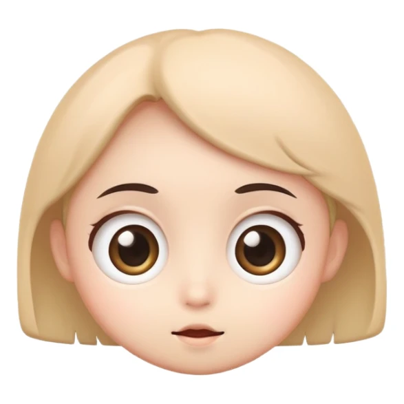 cute KOMACOM character with round face and big eyes sticker