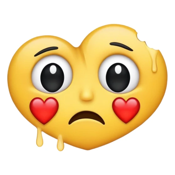 Emoji triste llorando con corazón negro roto sticker