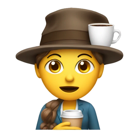 exhausted female teacher with crazy hat and coffee in her hand sticker