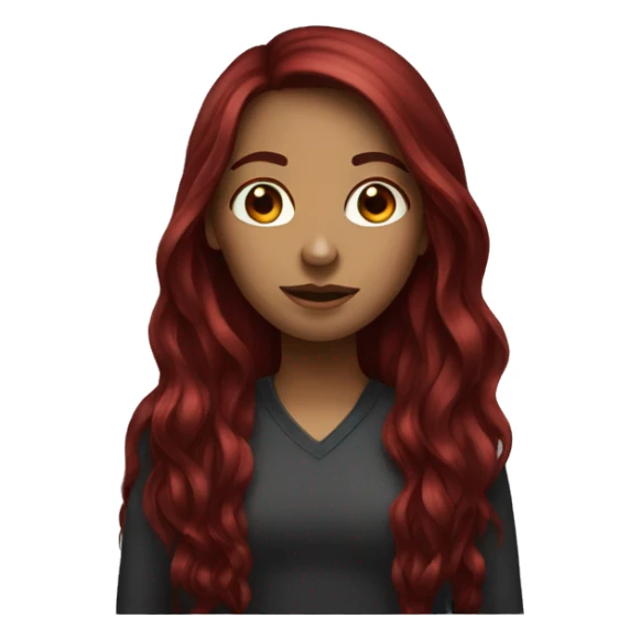 long dark red hair girl sticker