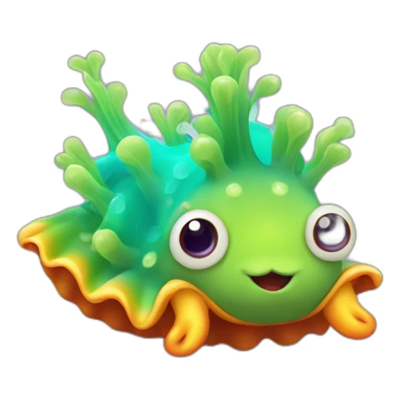 cute colorful sea slug sticker