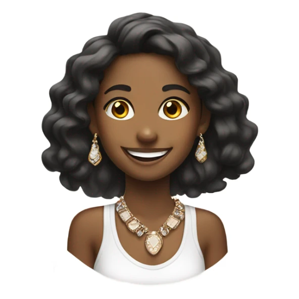 smiling girls with jewelry sticker