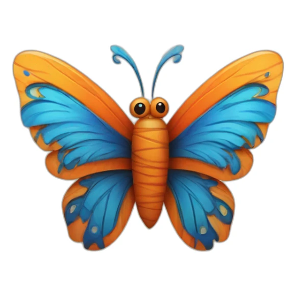 Tiki with colors blue and orange-butterfly-tornado-fun-love sticker