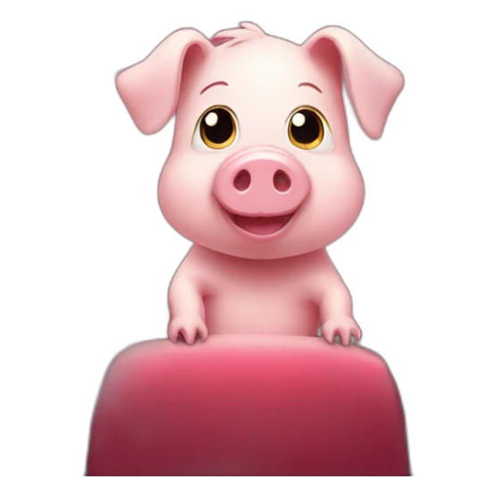 Cute Pig sitting in the movie theater sticker