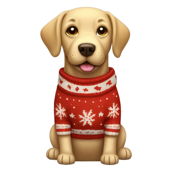 Labrador Retriever dog with Christmas sweater  sticker