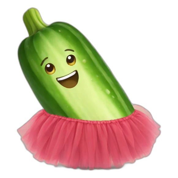 cucumber with tutu sticker