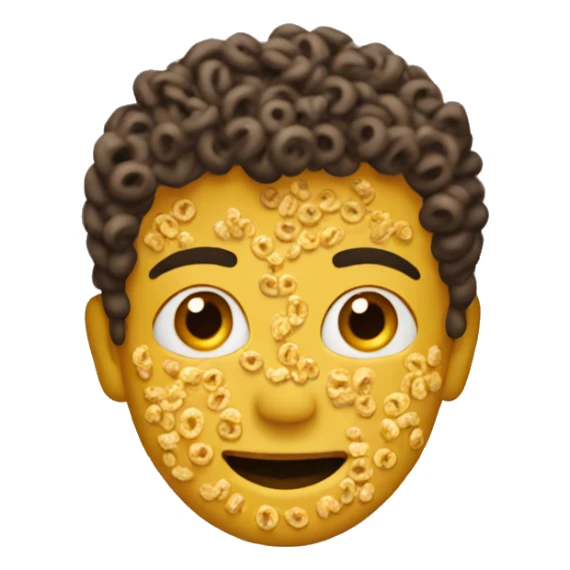 A boy made out of Cheerios  sticker