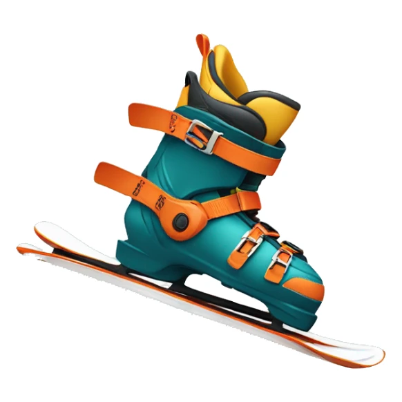 Ski boots and a pair of skis sticker