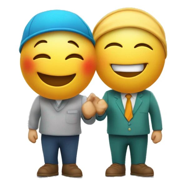 2 happy smileys symbolizing harmonizing and optimization of service at 2 banks on 2 islands. growth mindset, empowerment, future, prosperity sticker