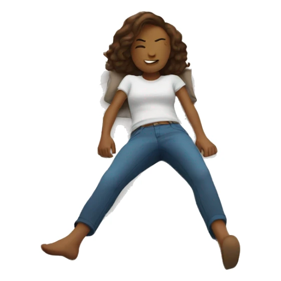 person lies on floor in city sticker