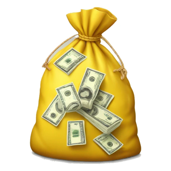 Yellow bag of money sticker