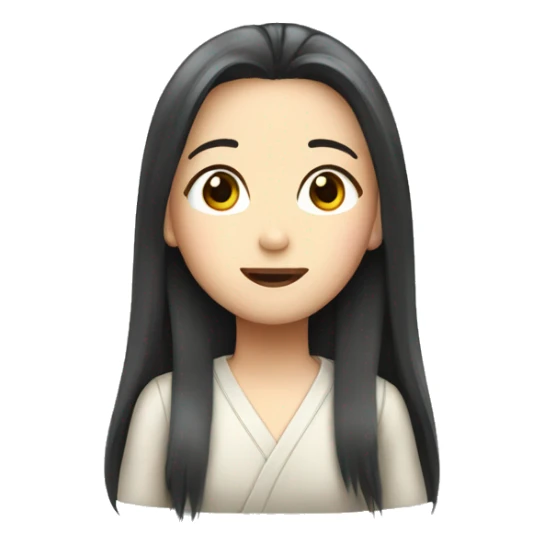 Long hair Japanese girl on airplane  sticker