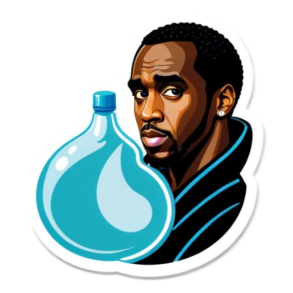 P Diddy with baby oil sticker