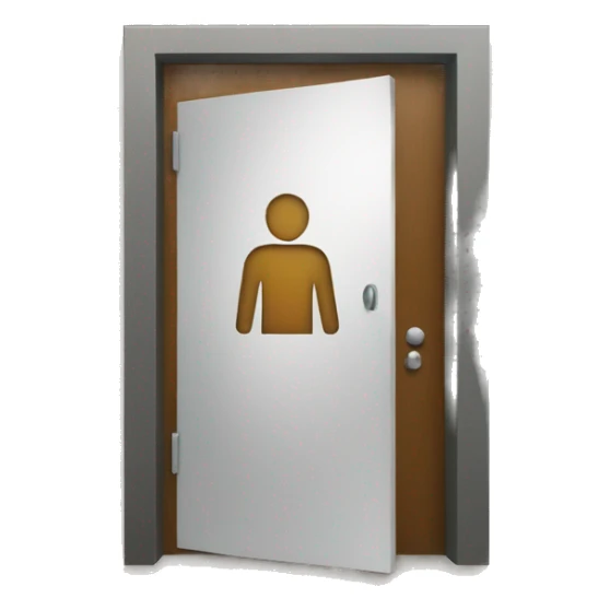 a door with the men restroom sign on it sticker