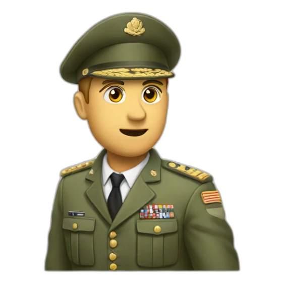 Homme blanc qui fait un salut militaire sticker