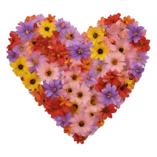 A heart made out of flowers  sticker