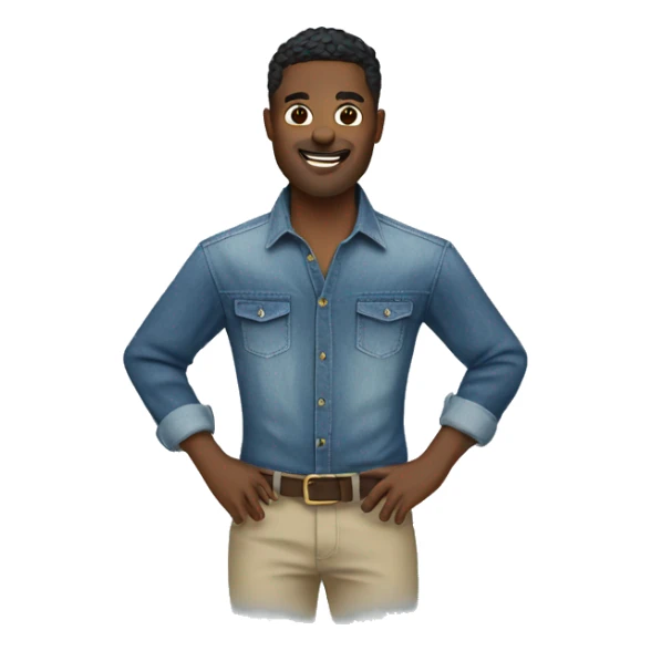 stylish male in denim button down shirt sticker