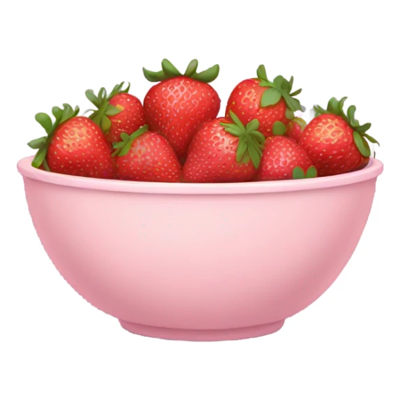 large fancy pastel pink bowl of strawberries sticker
