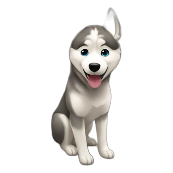 Husky drives metro in Prague sticker