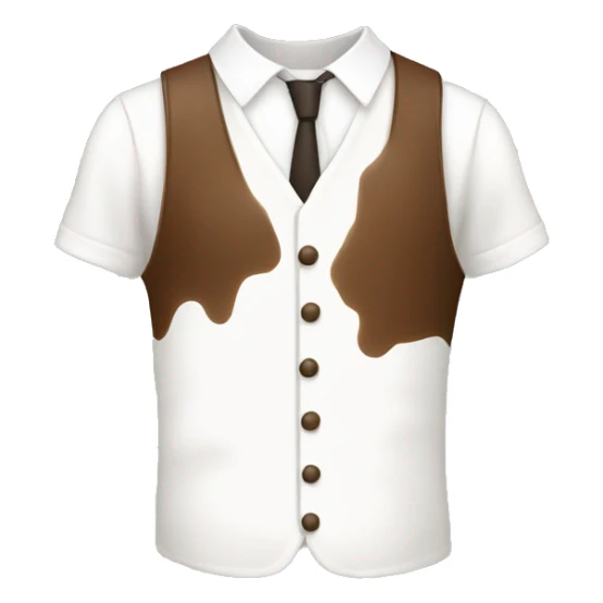 A simple white garment with a brown spot for a humorous illustration sticker