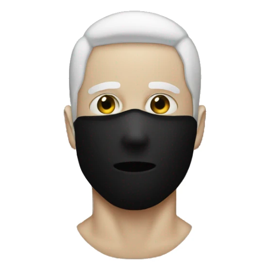 Emoji of a man against a black mask sticker