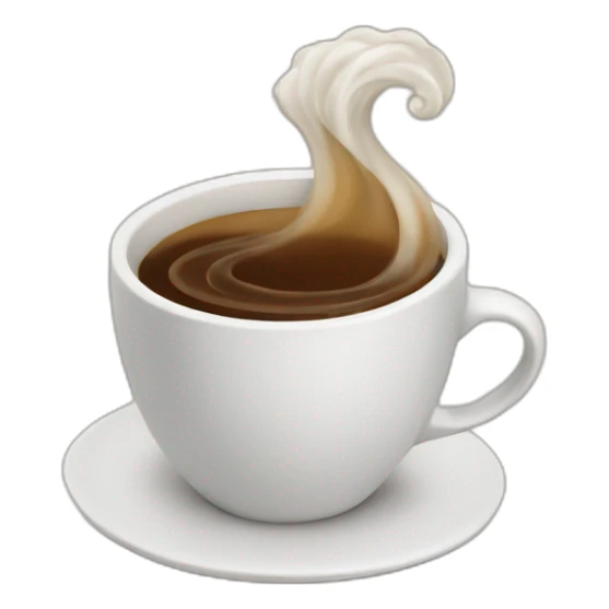 a wave of coffee in a cup sticker