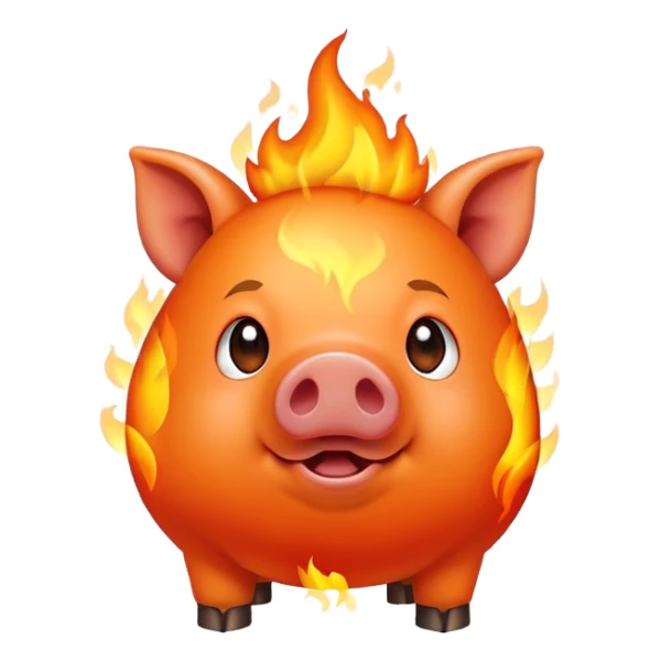 A fire pig sticker