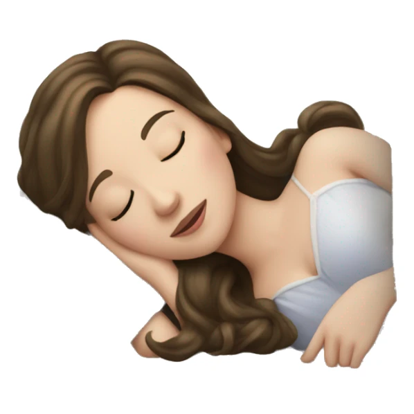 sleeping beauty brunette white girl with a silk pillow sticker