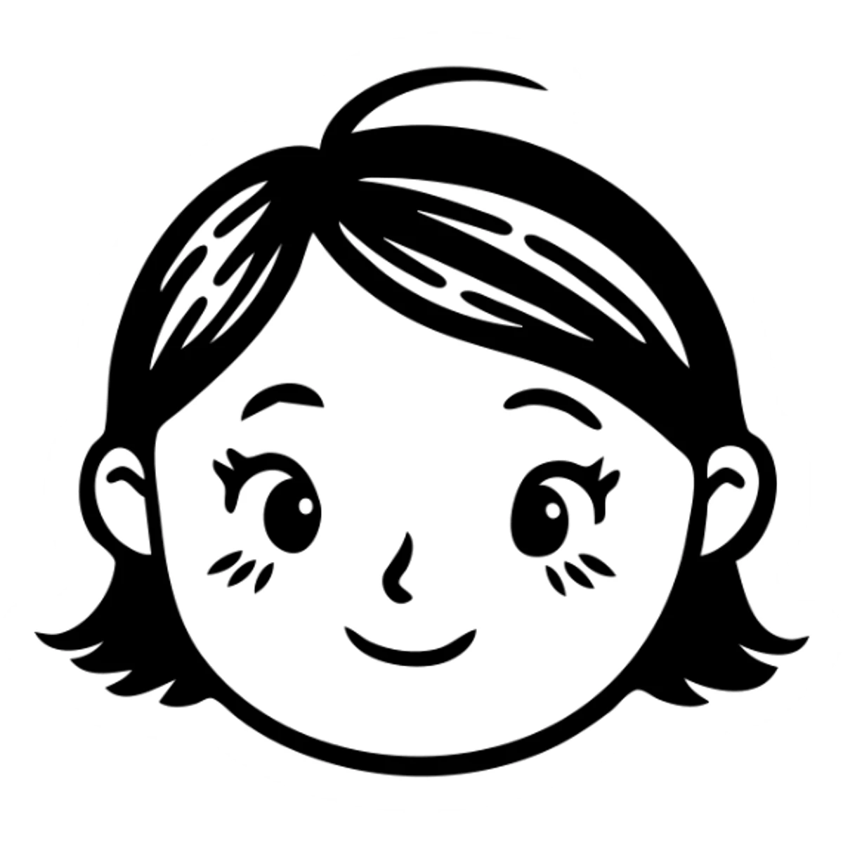 Cute girl face with short hair sticker