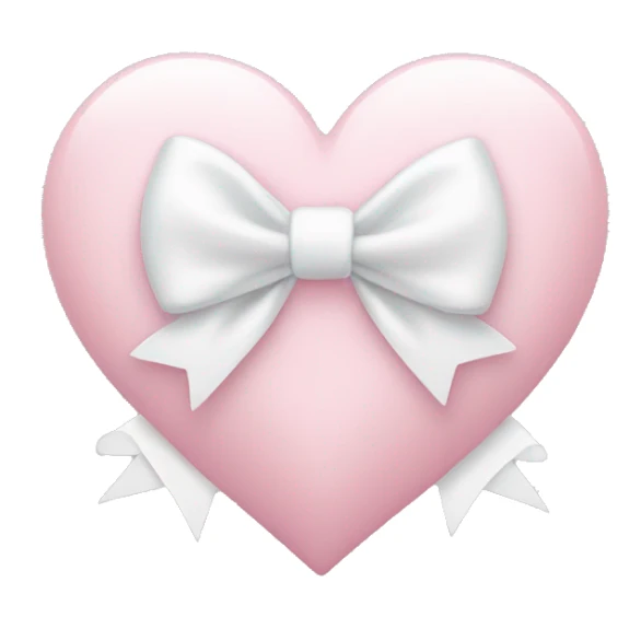 Pastel pink heart with white bow sticker