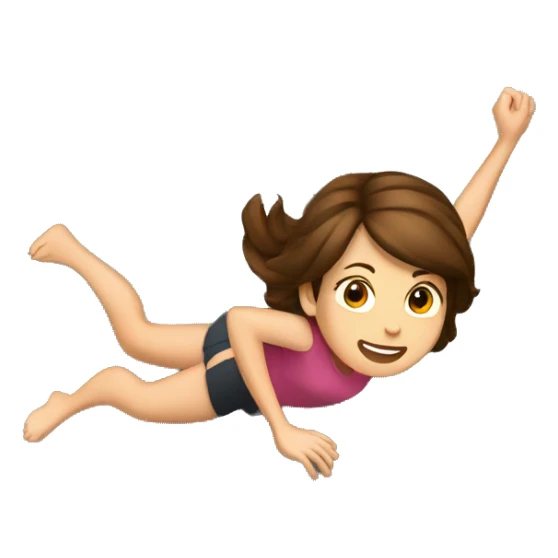 Women brown hair climbing rock  sticker