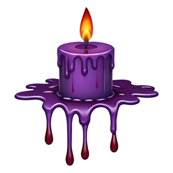 candle with blood drips dark purple sticker