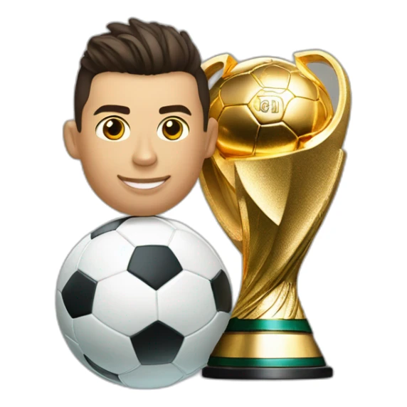 Ronaldo CR7 avec la coupe du monde sticker