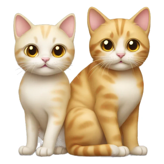 Two cats, one is golden, one is creamy sticker