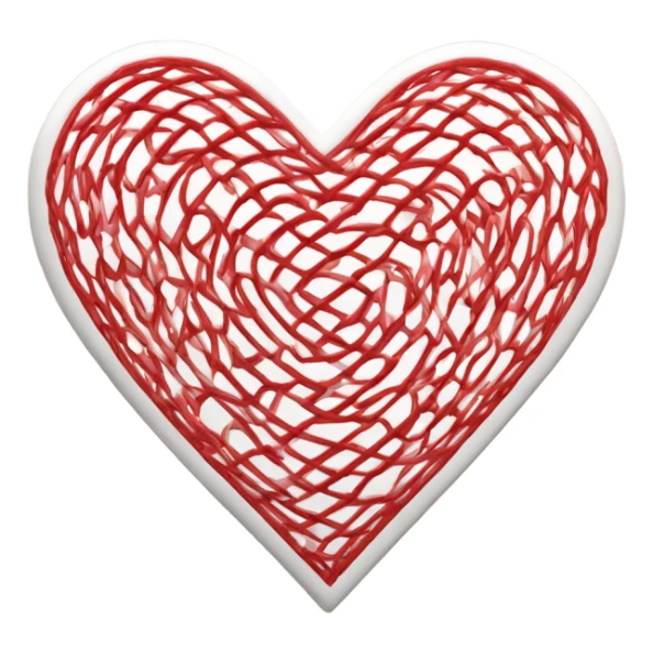 Red-white heard  sticker