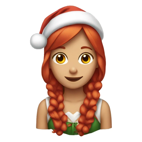 Girl santa with red hair sticker