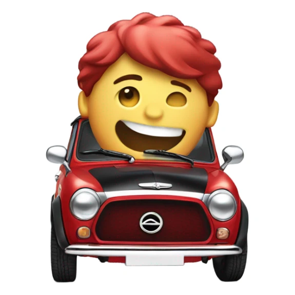 Happy red mini cooper clubman sticker